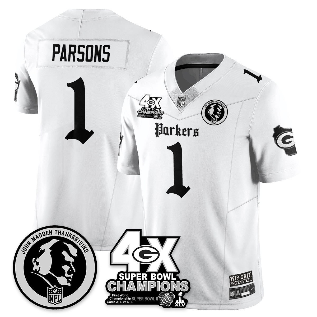 GB Gothic Vapor Limited Jersey - John Madden Patch - All Stitched