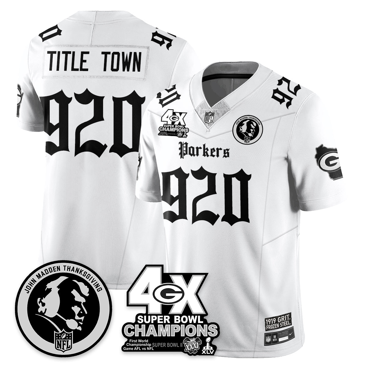 GB Gothic Vapor Limited Jersey - John Madden Patch - All Stitched