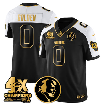 GB 4-Time Champions Vapor Limited Gold Jersey - John Madden Patch - All Stitched