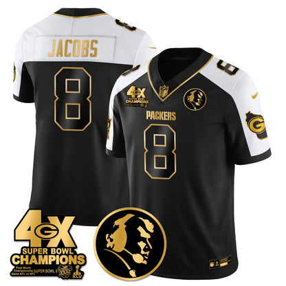 GB 4-Time Champions Vapor Limited Gold Jersey - John Madden Patch - All Stitched