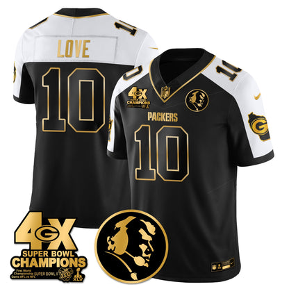 GB 4-Time Champions Vapor Limited Gold Jersey - John Madden Patch - All Stitched