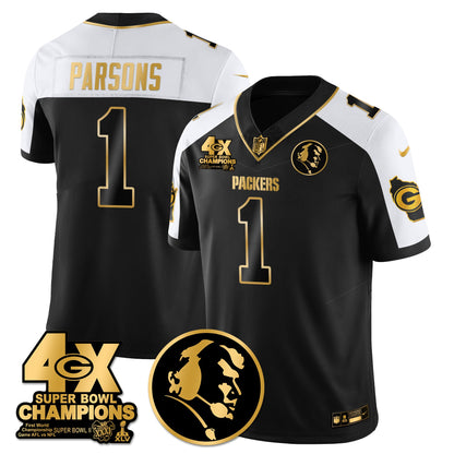 GB 4-Time Champions Vapor Limited Gold Jersey - John Madden Patch - All Stitched