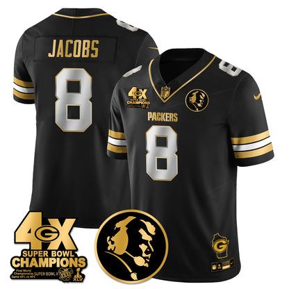 GB 4-Time Champions Vapor Limited Gold Jersey - John Madden Patch - All Stitched