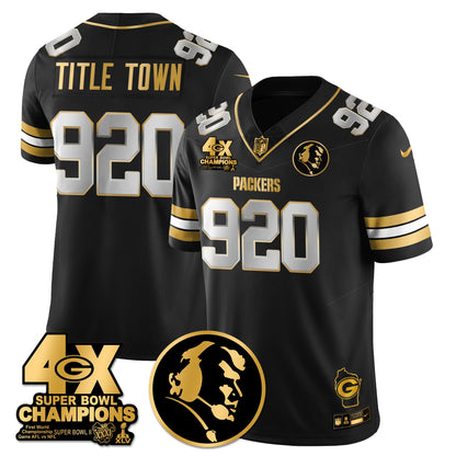 GB 4-Time Champions Vapor Limited Gold Jersey - John Madden Patch - All Stitched