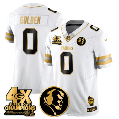 GB 4-Time Champions Vapor Limited Gold Jersey - John Madden Patch - All Stitched