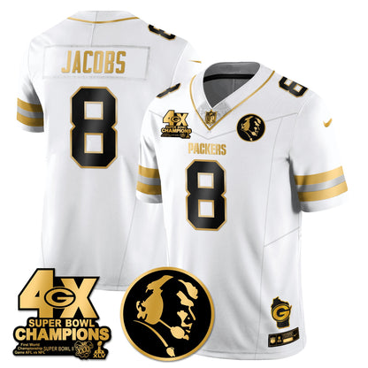 GB 4-Time Champions Vapor Limited Gold Jersey - John Madden Patch - All Stitched