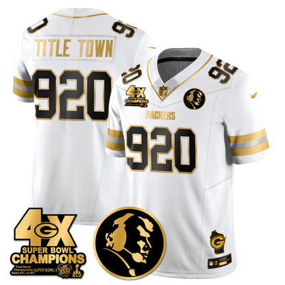 GB 4-Time Champions Vapor Limited Gold Jersey - John Madden Patch - All Stitched