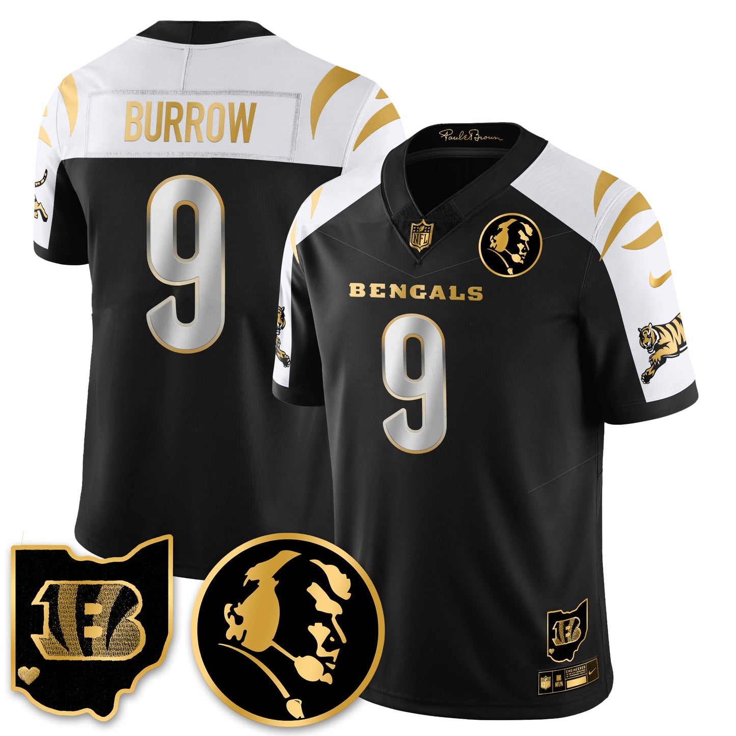 CIN Vapor Limited Gold Jersey - John Madden Patch - All Stitched