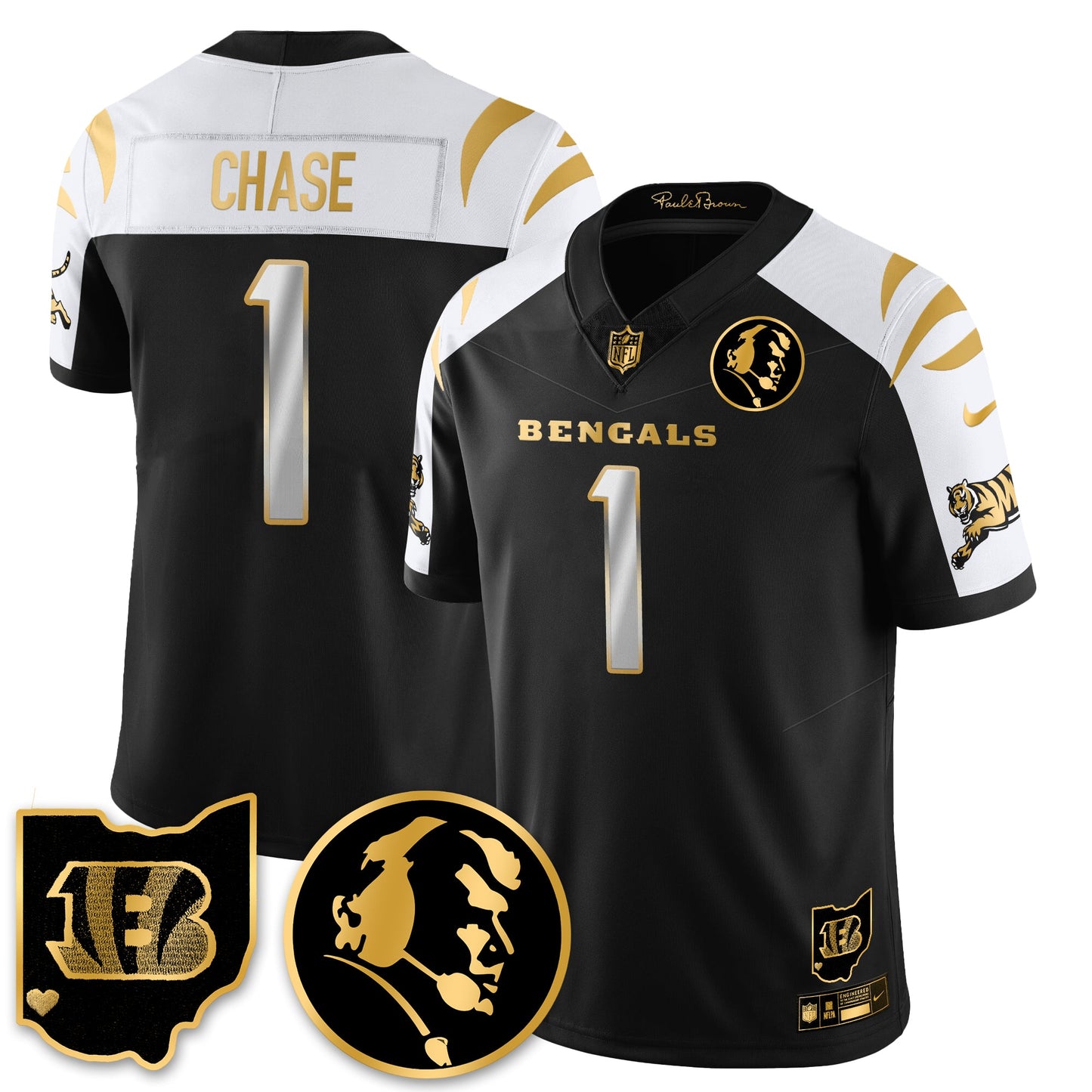 CIN Vapor Limited Gold Jersey - John Madden Patch - All Stitched