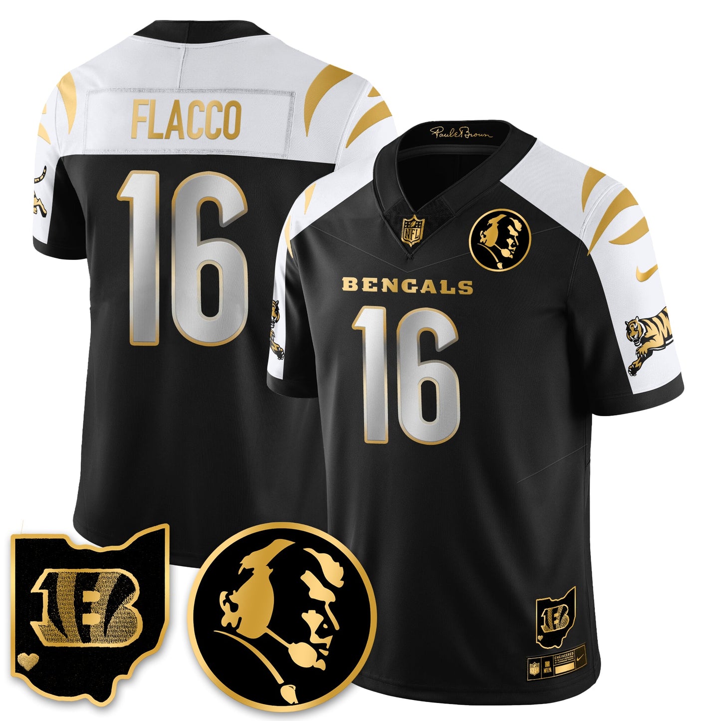 CIN Vapor Limited Gold Jersey - John Madden Patch - All Stitched