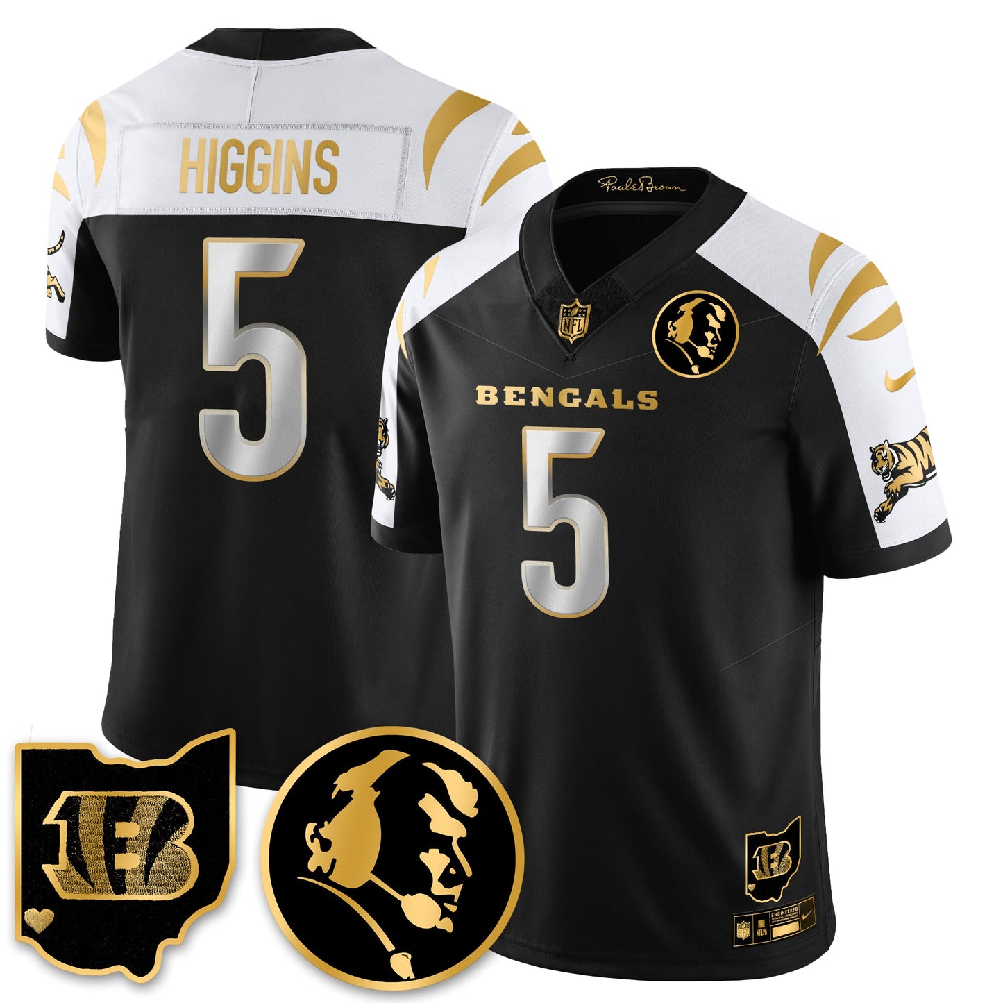 CIN Vapor Limited Gold Jersey - John Madden Patch - All Stitched