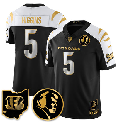 CIN Vapor Limited Gold Jersey - John Madden Patch - All Stitched