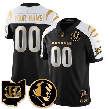 CIN Vapor Limited Gold Custom Jersey - John Madden Patch - All Stitched