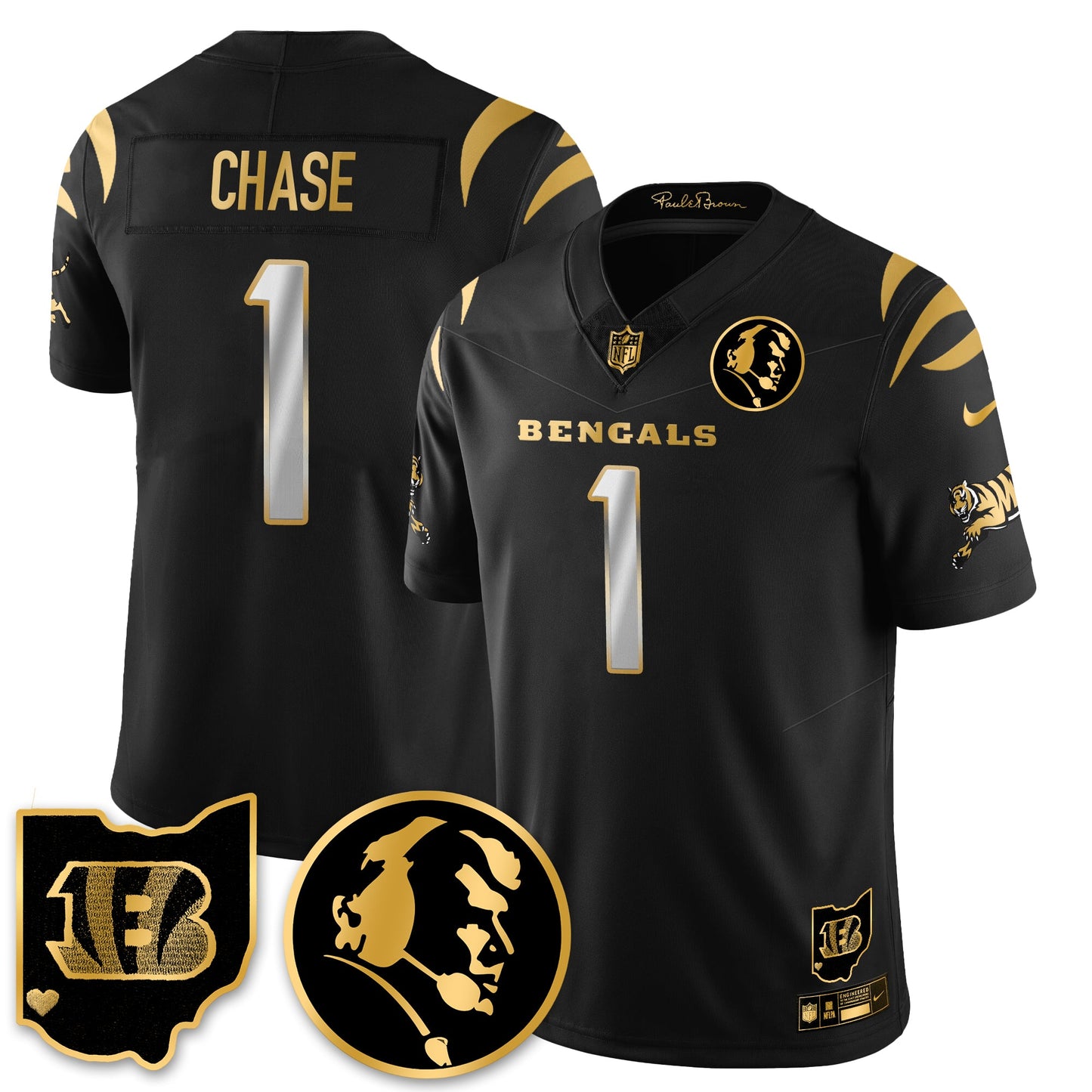 CIN Vapor Limited Gold Jersey - John Madden Patch - All Stitched