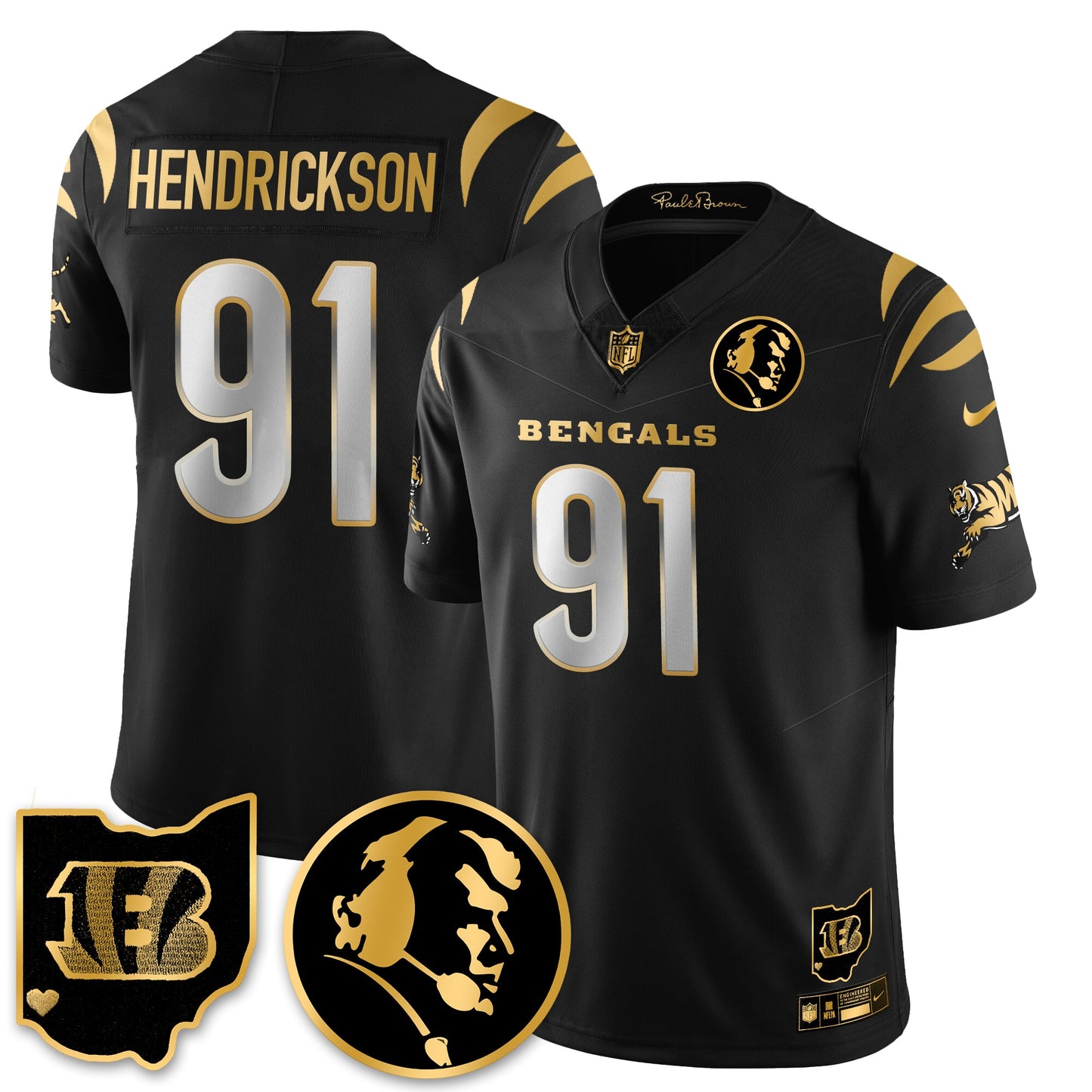 CIN Vapor Limited Gold Jersey - John Madden Patch - All Stitched