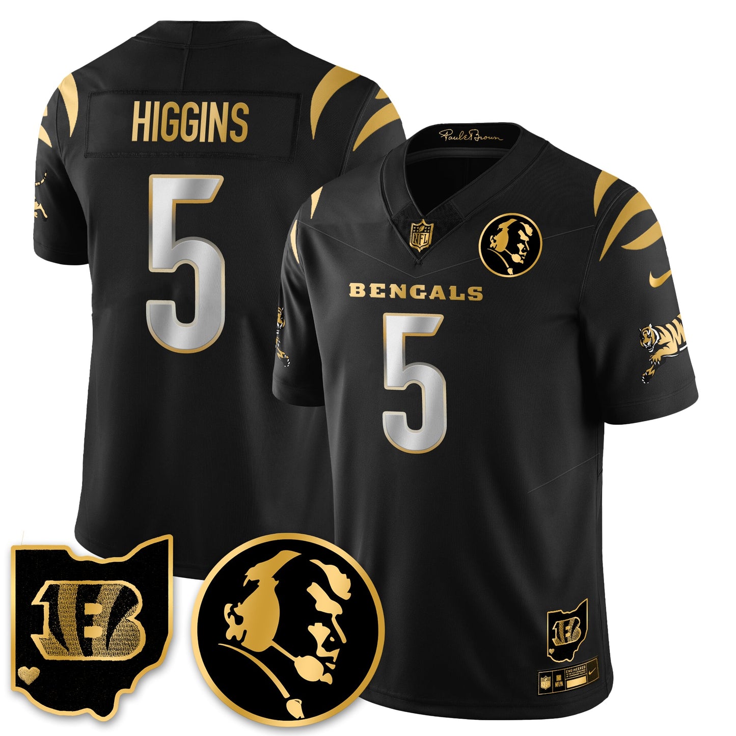 CIN Vapor Limited Gold Jersey - John Madden Patch - All Stitched