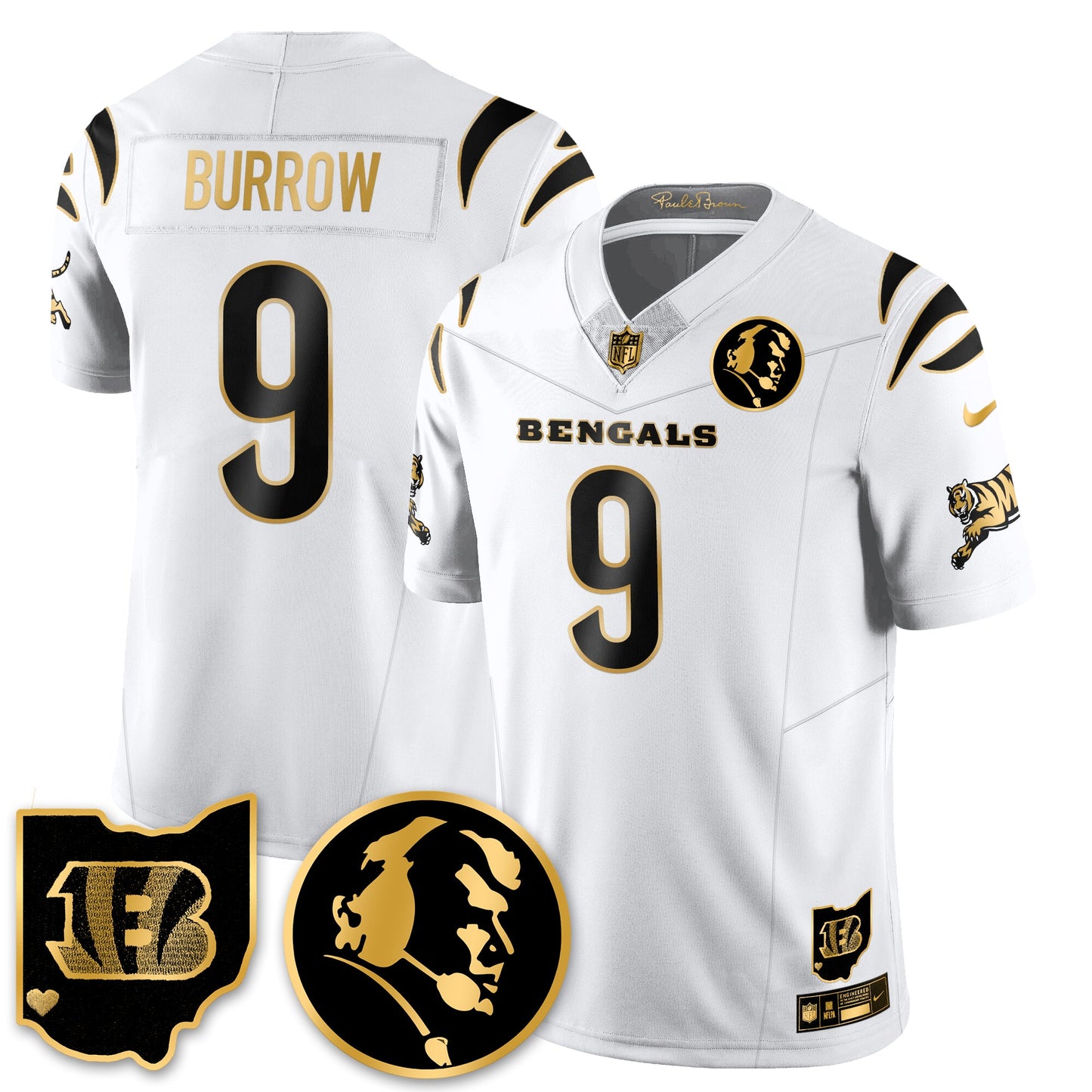 CIN Vapor Limited Gold Jersey - John Madden Patch - All Stitched