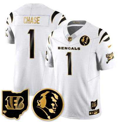 CIN Vapor Limited Gold Jersey - John Madden Patch - All Stitched