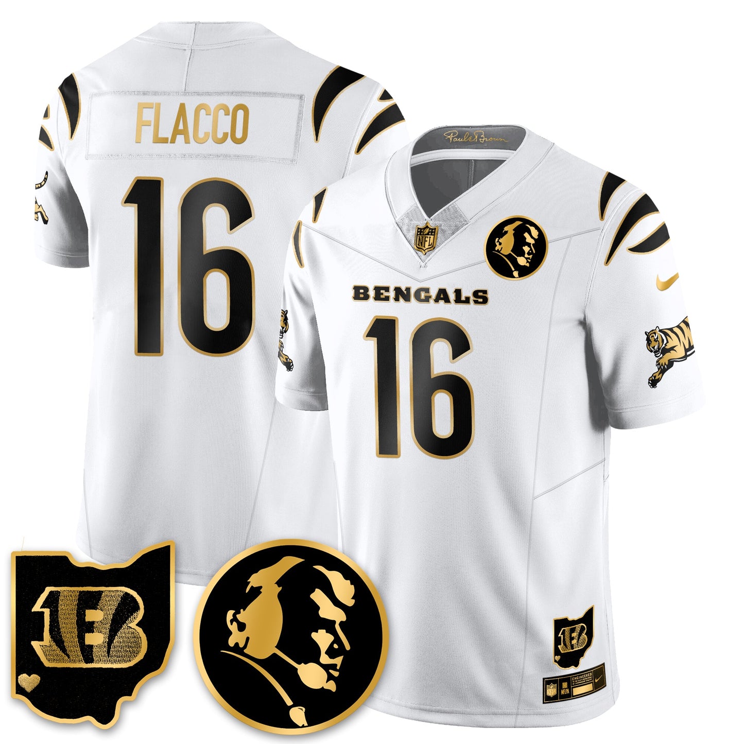 CIN Vapor Limited Gold Jersey - John Madden Patch - All Stitched