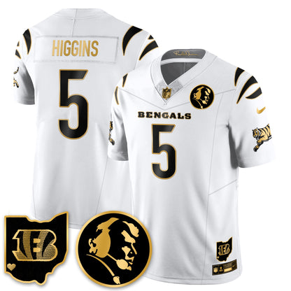 CIN Vapor Limited Gold Jersey - John Madden Patch - All Stitched