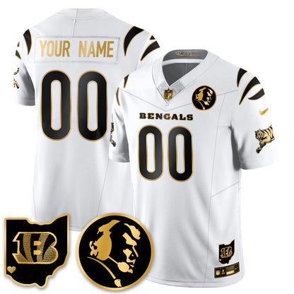 CIN Vapor Limited Gold Jersey - John Madden Patch - All Stitched