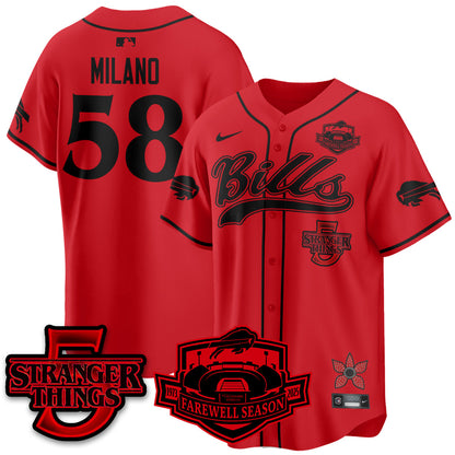 BUF Stranger Things Vapor Limited Baseball Jersey - All Stitched