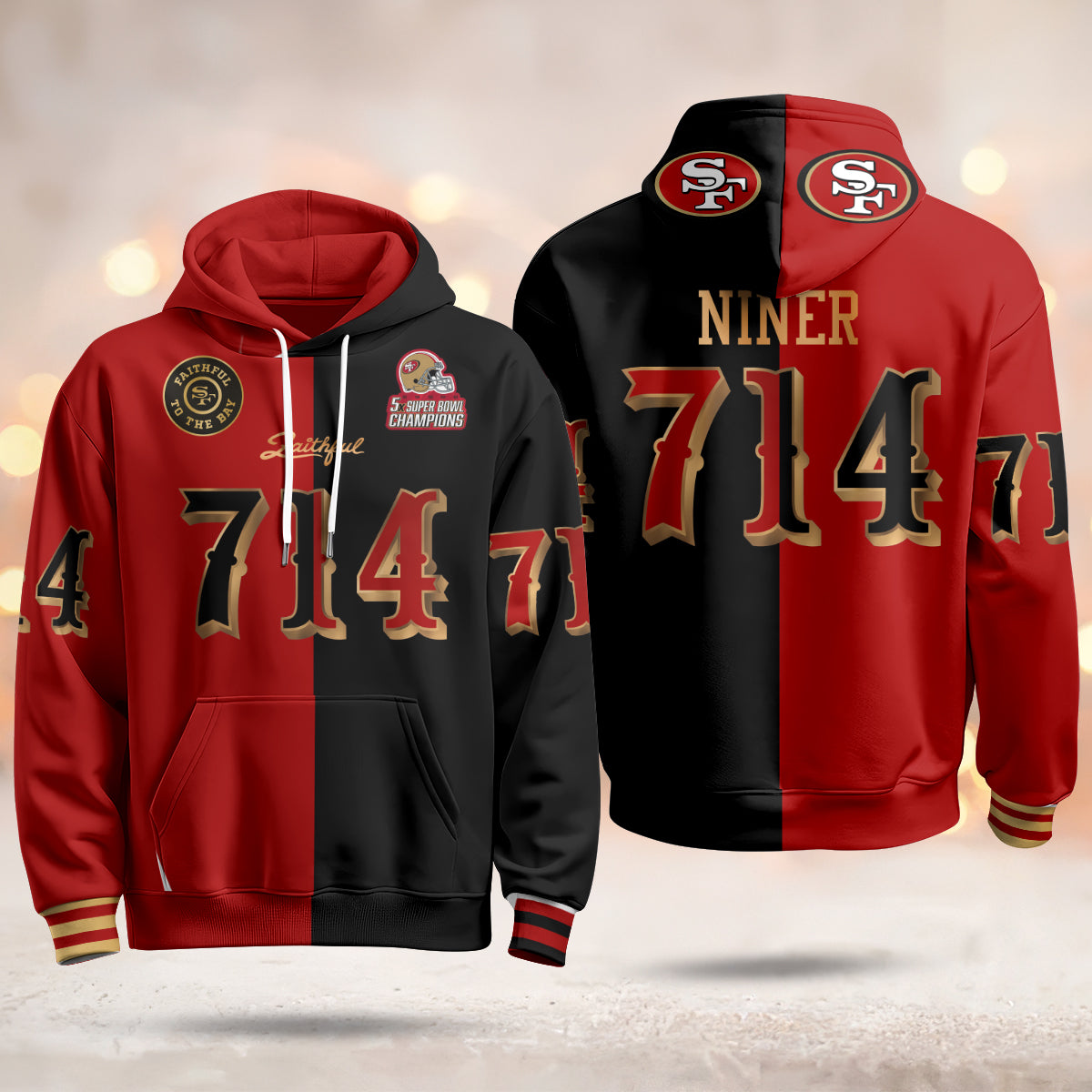 SF Rivalries 5x Champions & Faithful To The Bay Vapor Limited Hoodie - Stitched
