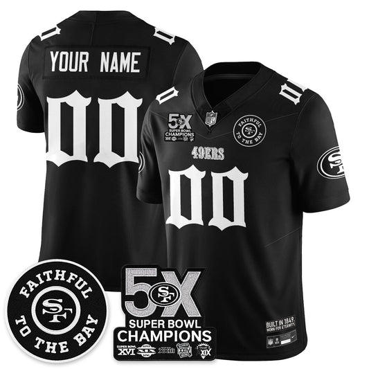 SF 5-Time Champions Gothic Vapor Limited Custom Jersey