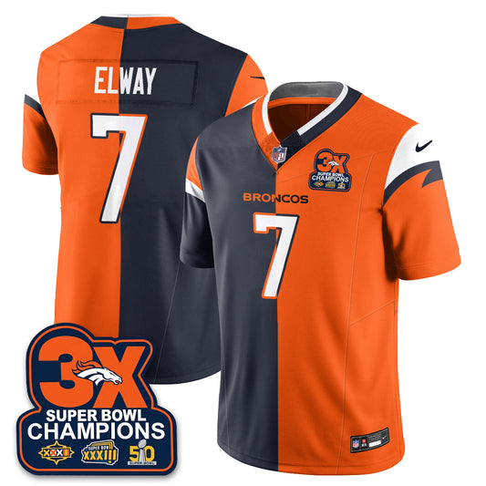 DEN 3-Time Champions Patch Vapor Limited Split Jersey - All Stitched