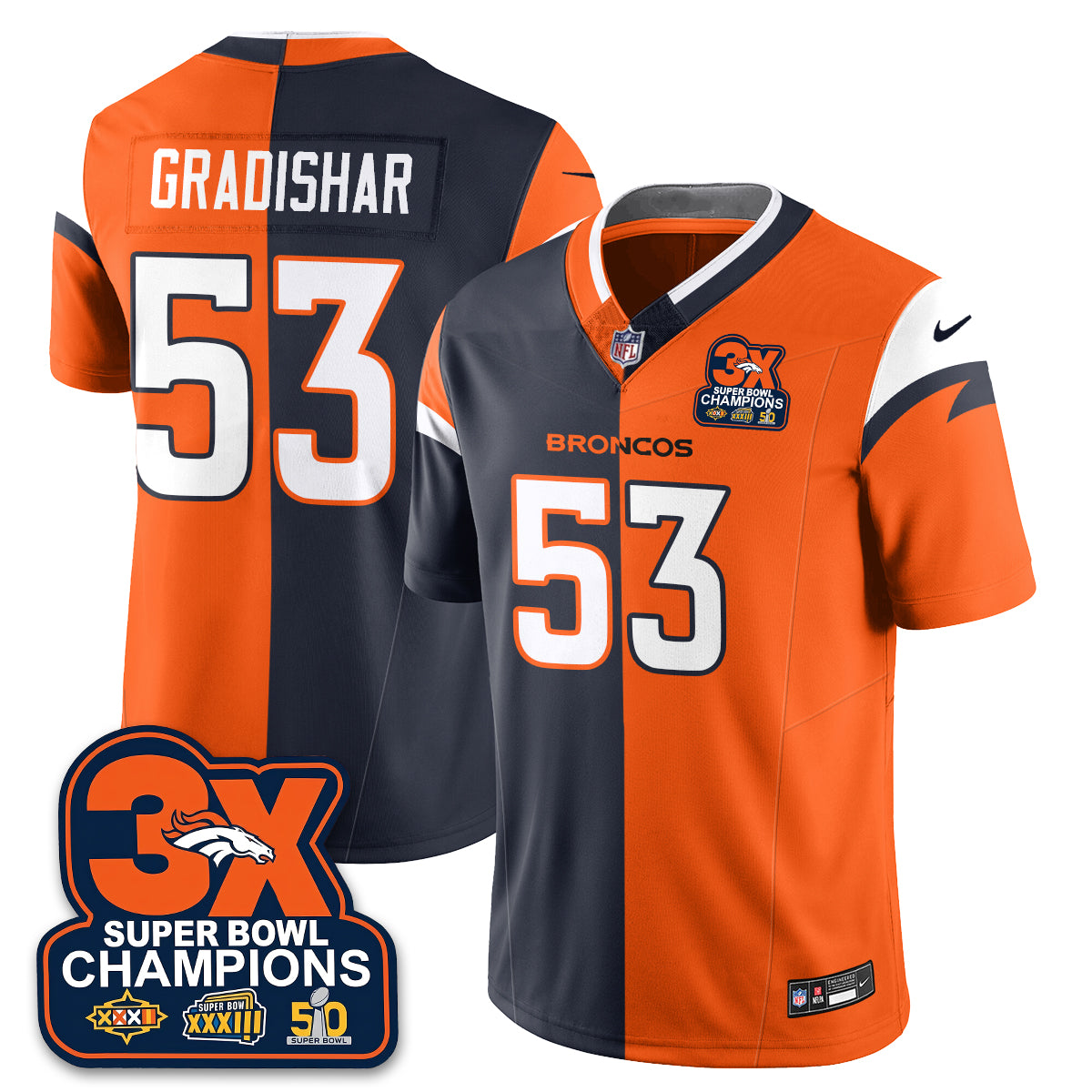 DEN 3-Time Champions Patch Vapor Limited Split Jersey