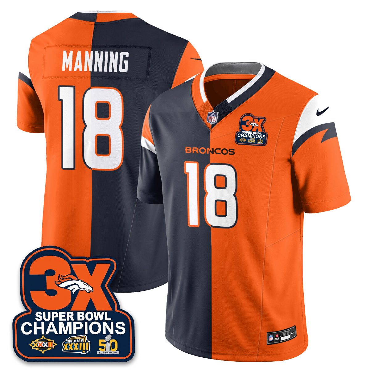 DEN 3-Time Champions Patch Vapor Limited Split Jersey