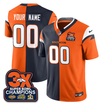 Custom DEN 3-Time Champions Patch Vapor Limited Split Jersey