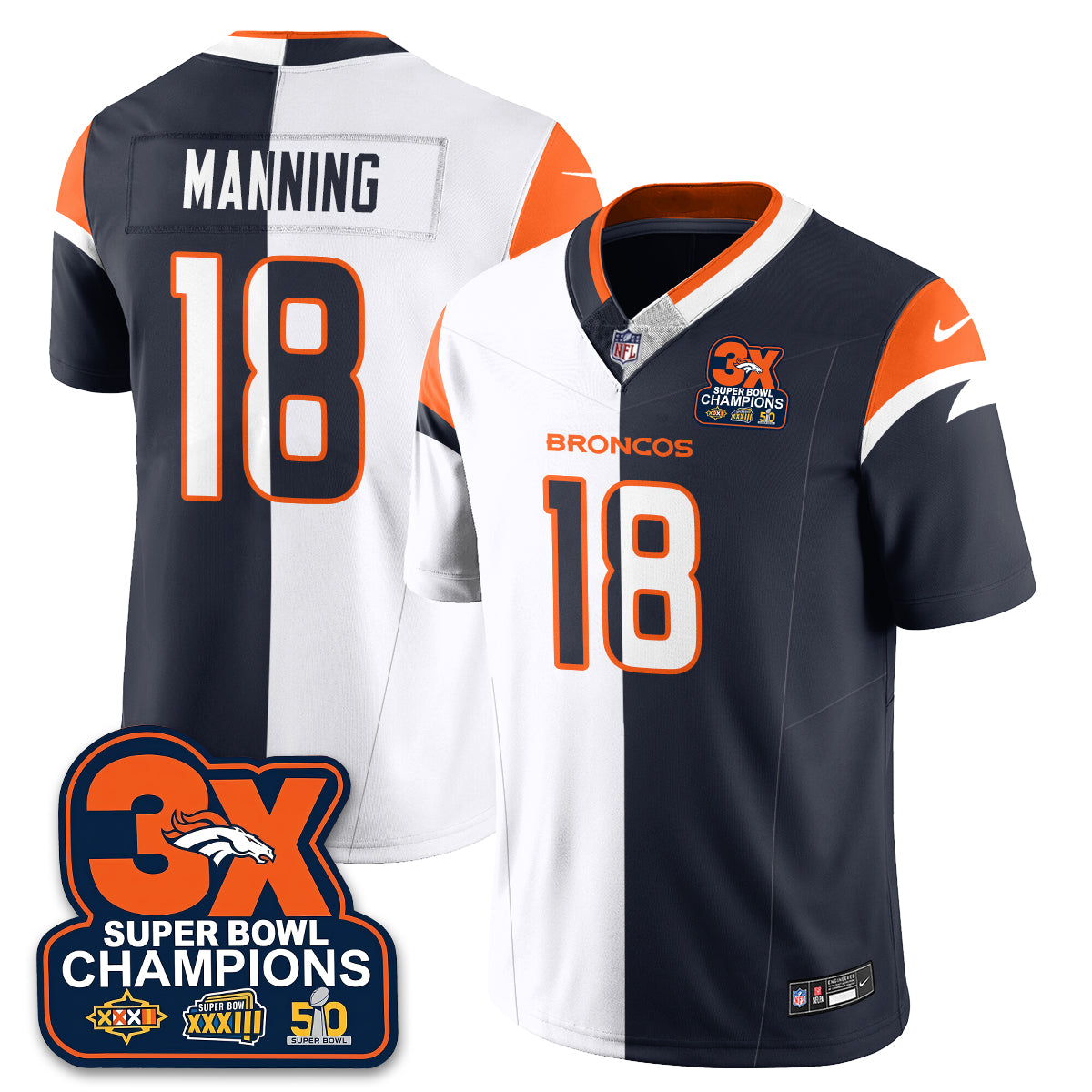 DEN 3-Time Champions Patch Vapor Limited Split Jersey