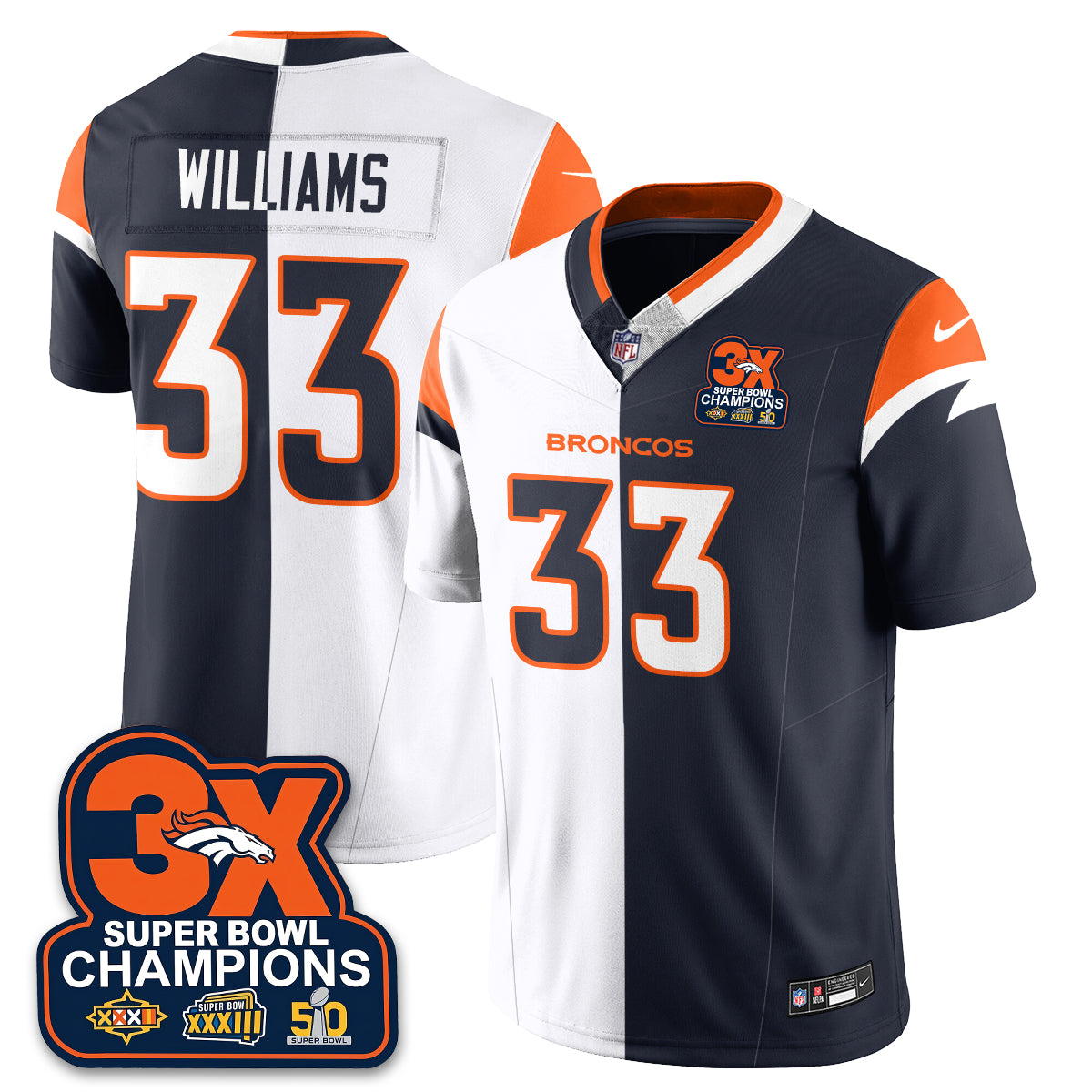 DEN 3-Time Champions Patch Vapor Limited Split Jersey
