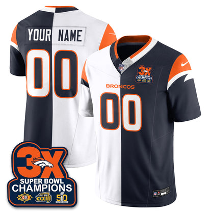 Custom DEN 3-Time Champions Patch Vapor Limited Split Jersey