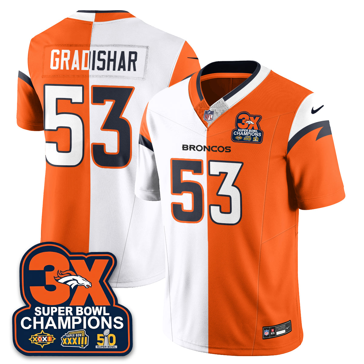 DEN 3-Time Champions Patch Vapor Limited Split Jersey