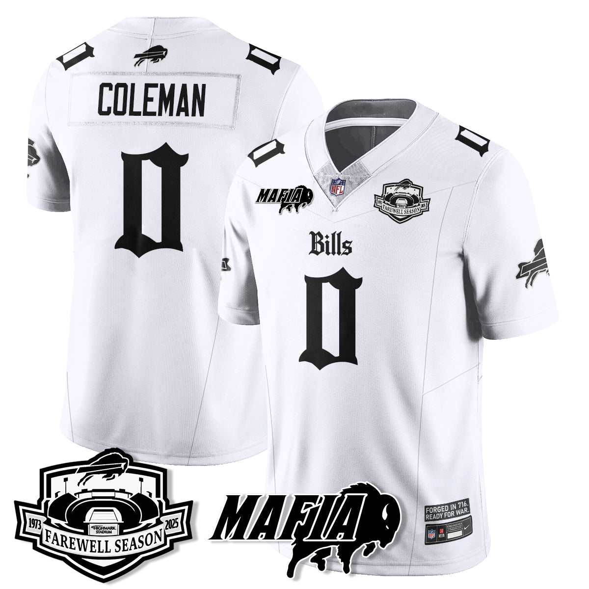 BUF Mafia Gothic Vapor Limited Jersey - Farewell Highmark Patch - All Stitched