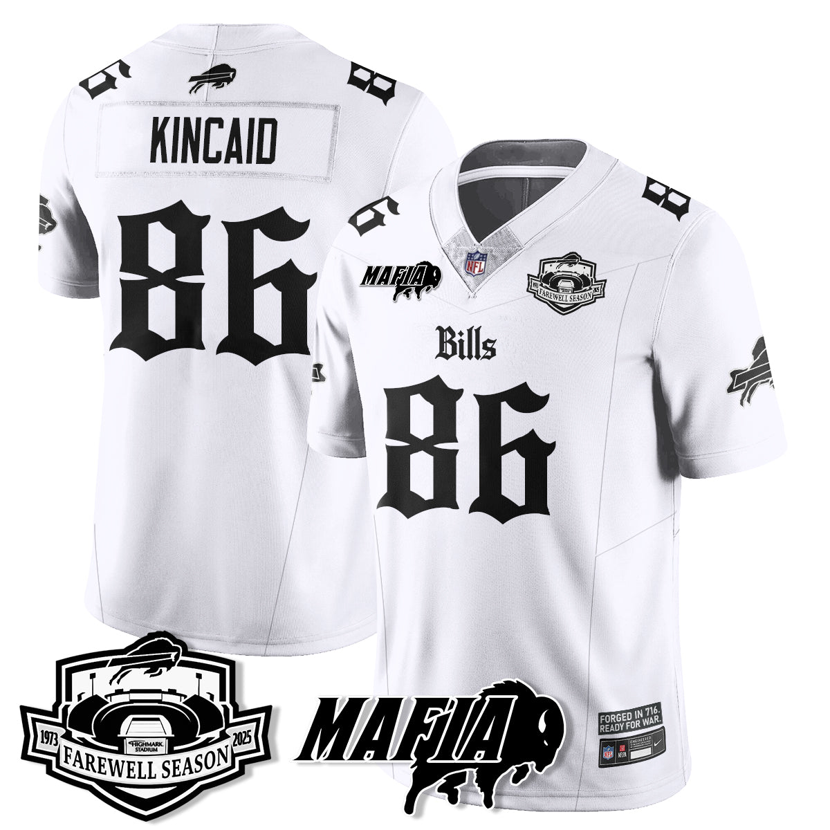 BUF Mafia Gothic Vapor Limited Jersey - Farewell Highmark Patch - All Stitched