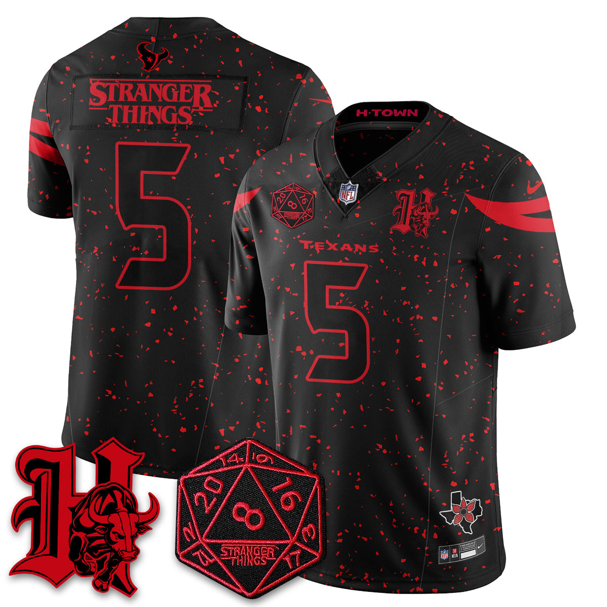 HOU 'Stranger Things Edition' Vapor Limited Jersey - All Stitched