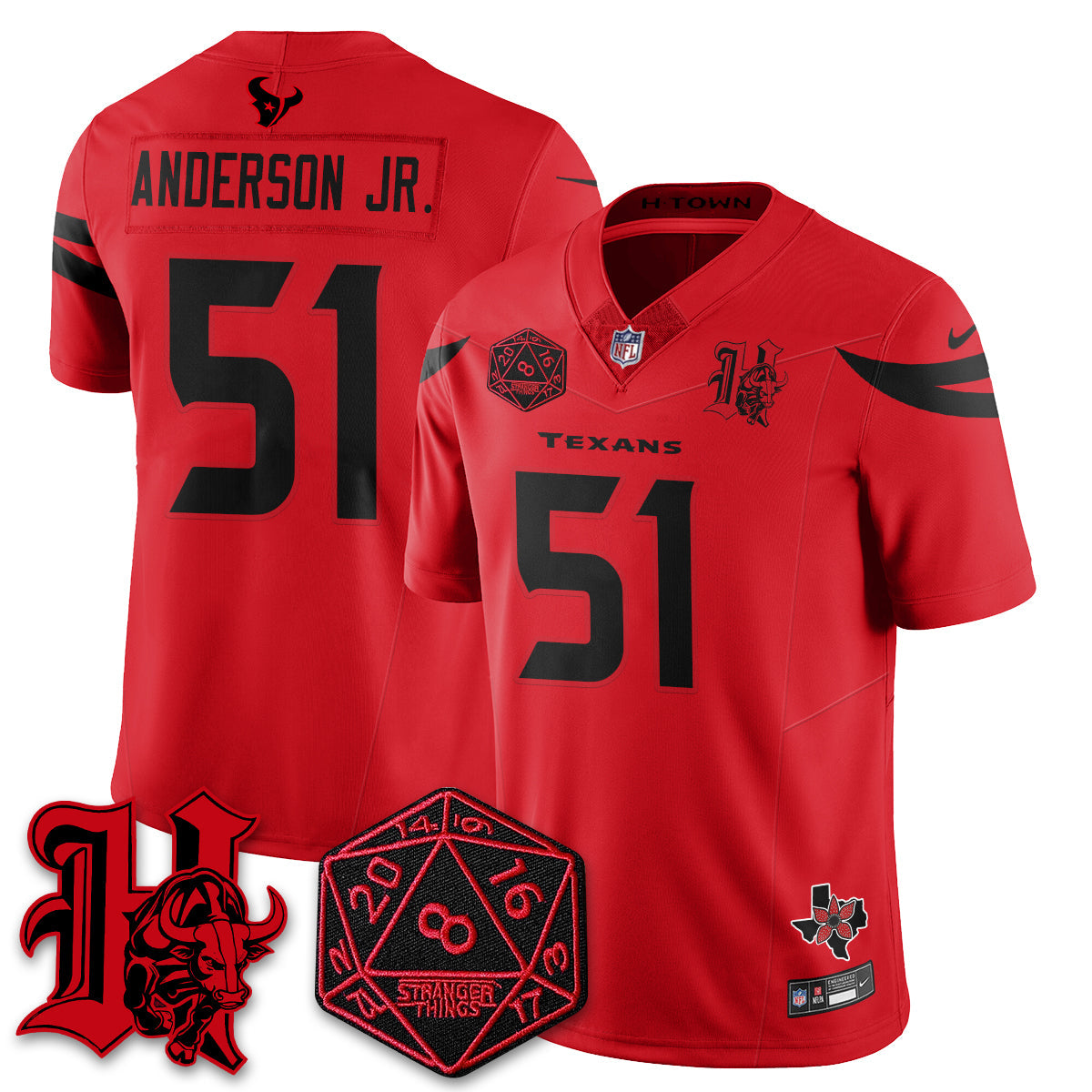 HOU 'Stranger Things Edition' Vapor Limited Jersey - All Stitched