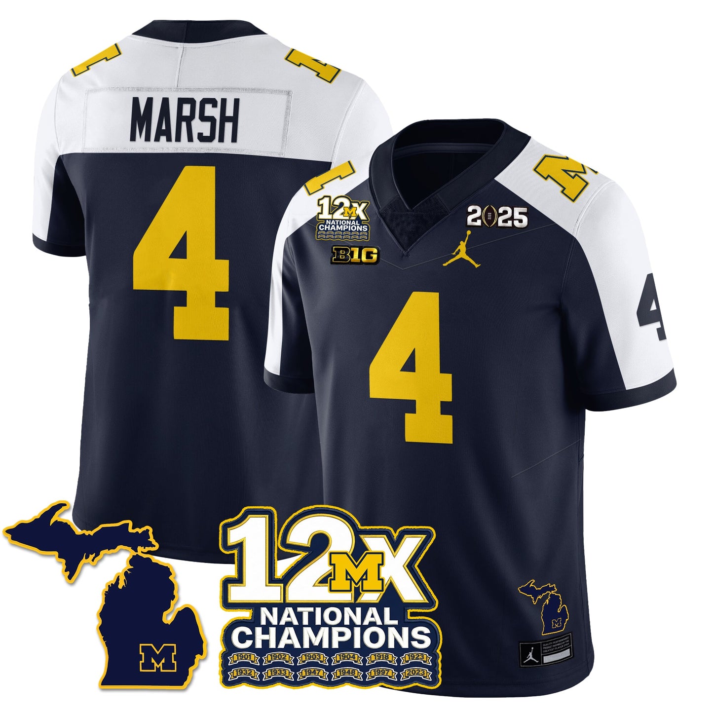 MICH 12x-Time National Champions Vapor Limited Football Jersey