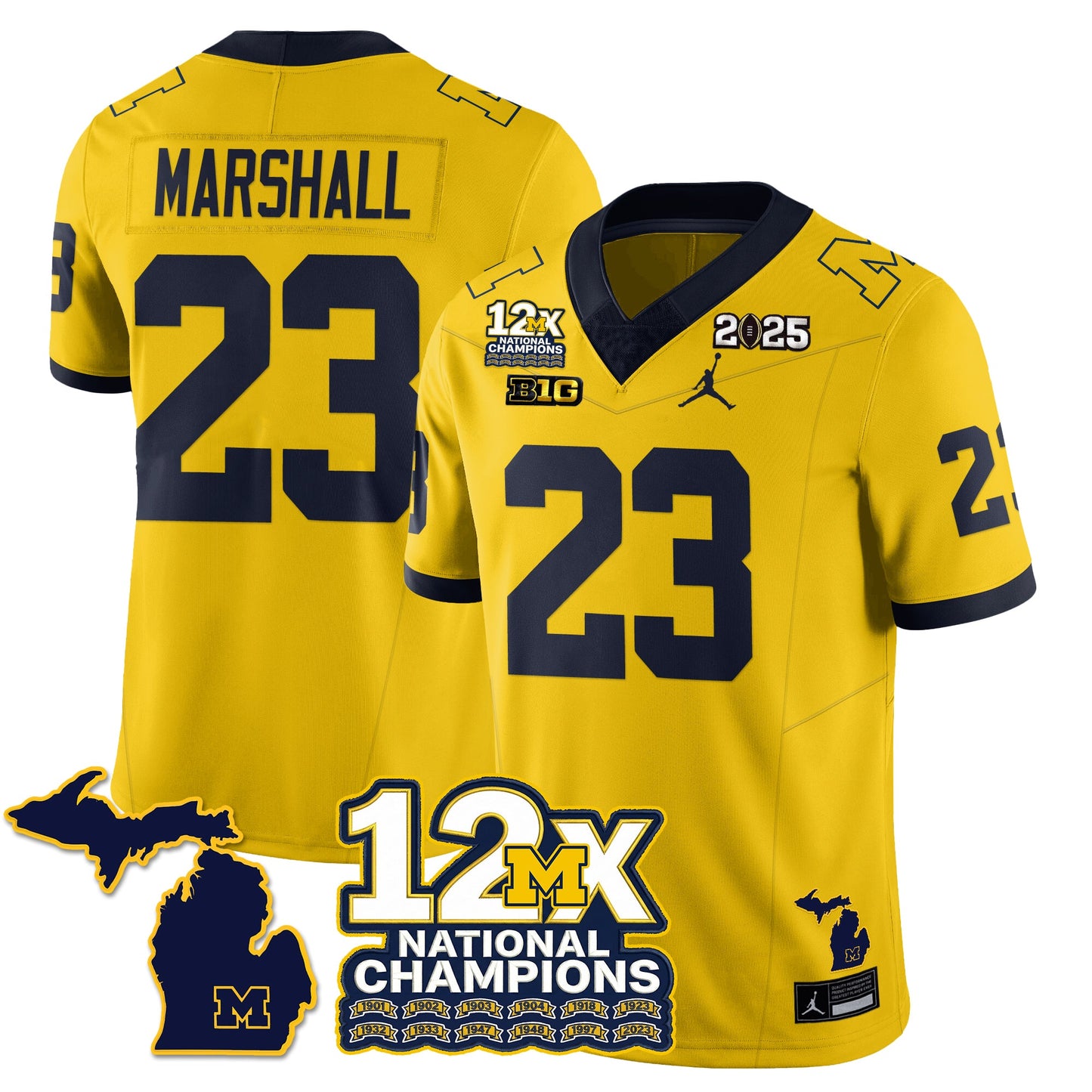 MICH 12x-Time National Champions Vapor Limited Football Jersey