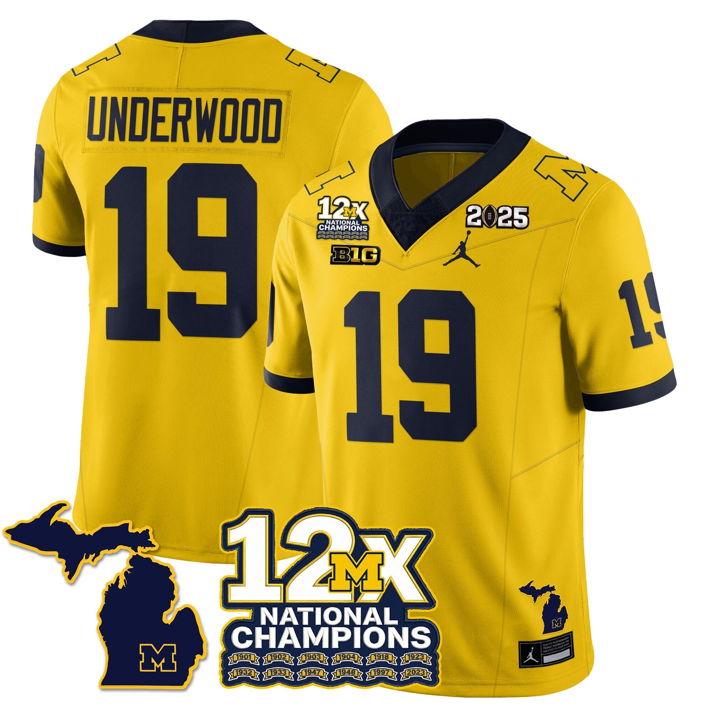 MICH 12x-Time National Champions Vapor Limited Football Jersey