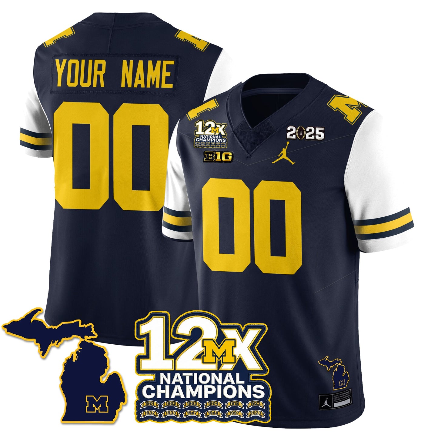 MICH 12x-Time National Champions Vapor Limited Football Jersey