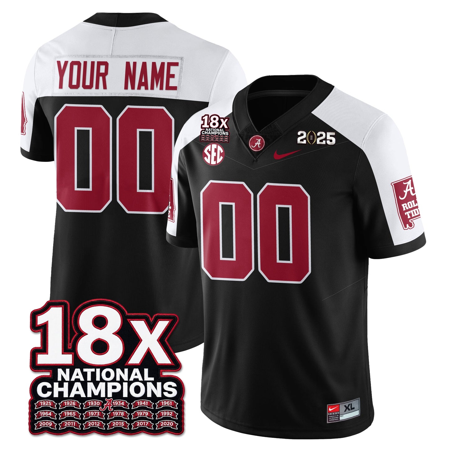 BAMA 18x-Time National Champions Vapor Limited Football Jersey - All Stitched