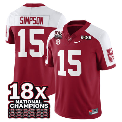 BAMA 18x-Time National Champions Vapor Limited Football Jersey - All Stitched