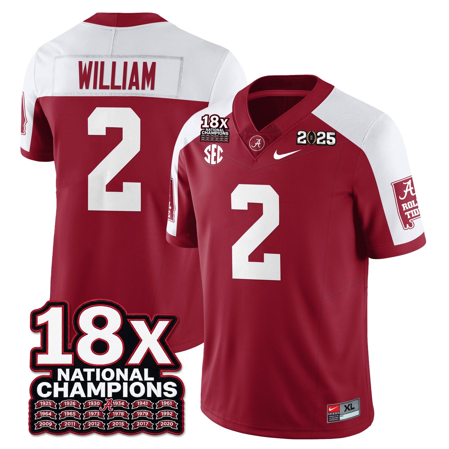 BAMA 18x-Time National Champions Vapor Limited Football Jersey - All Stitched
