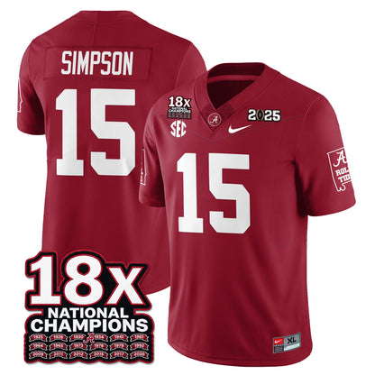 BAMA 18x-Time National Champions Vapor Limited Football Jersey - All Stitched