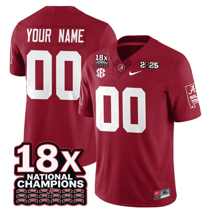 Custom BAMA 18x-Time National Champions Vapor Limited Football Jersey