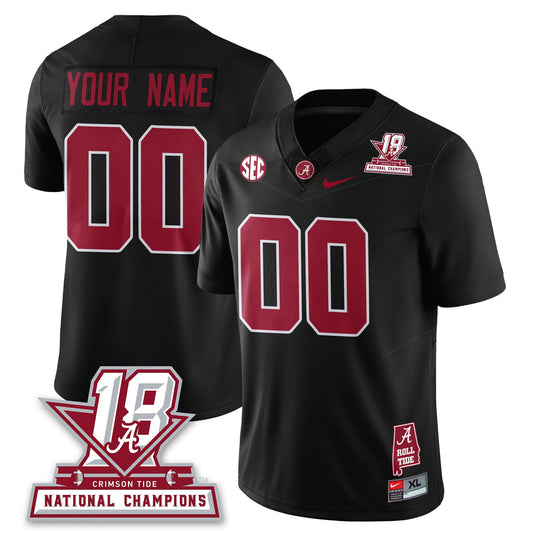 Custom Alabama Crimson Tide 18x-Time National Champions Vapor Limited Jersey - All Stitched